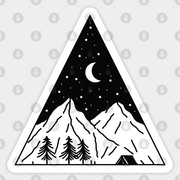 Night Camping Triangle Sticker by quilimo